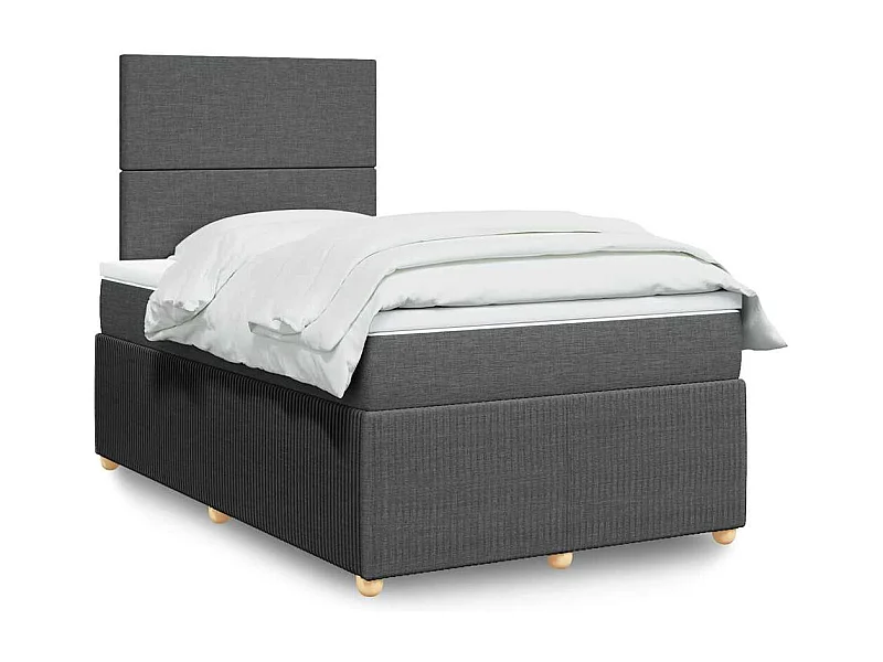 Boxspringbett mit Matratze Dunkelgrau 120x190 cm Stoff