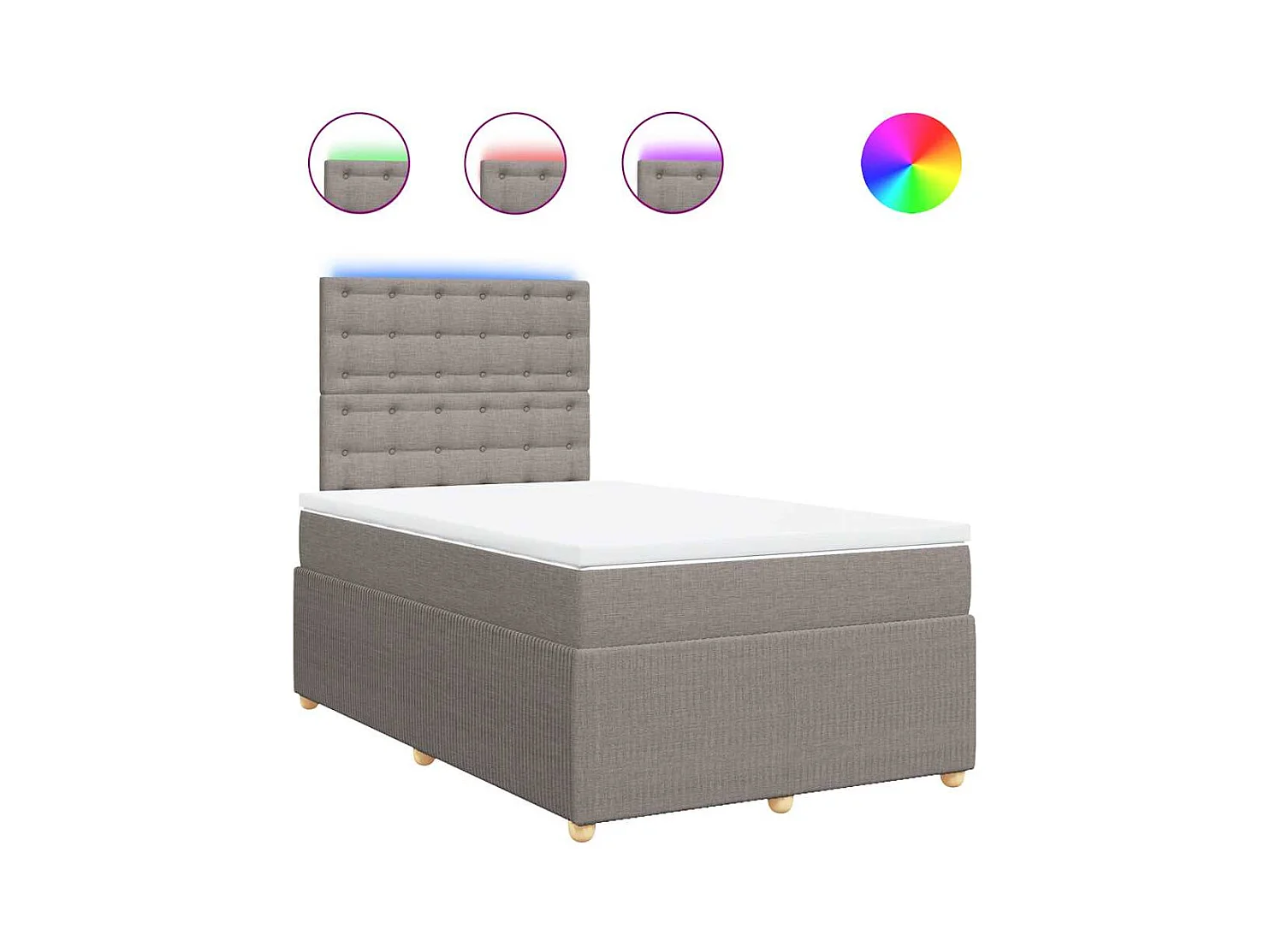 Boxspringbett mit Matratze Taupe 120x190 cm Stoff