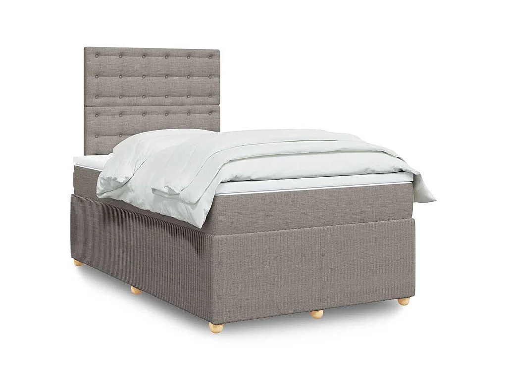 Giroletto a Molle con Materasso Tortora 120x190 cm in Tessuto