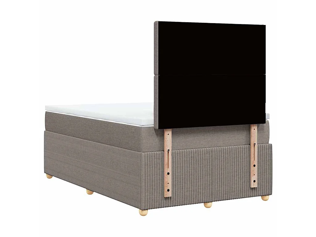 Giroletto a Molle con Materasso Tortora 120x190 cm in Tessuto