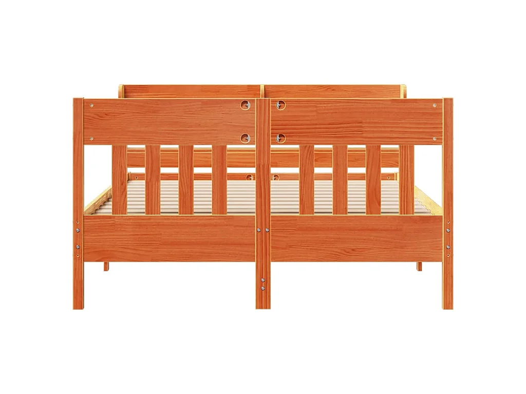 Bedframe zonder matras massief grenenhout wasbruin 120x200 cm