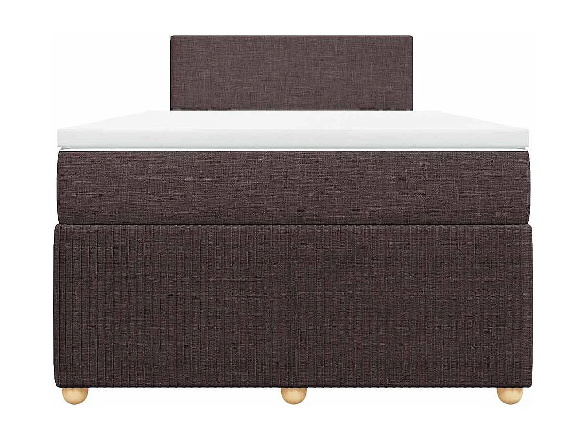 Sommier à lattes de lit et matelas marron foncé 120x190cm tissu