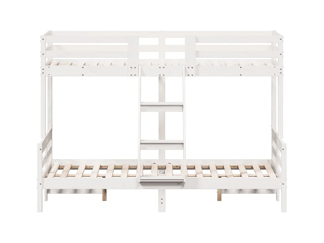 Letto a Castello 90x200/120x200cm Bianco Legno Massello di Pino