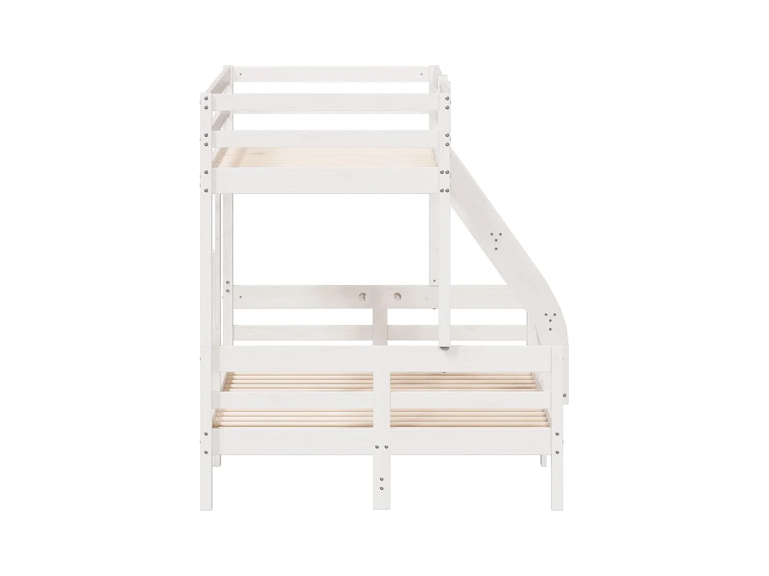 Letto a Castello 90x200/120x200cm Bianco Legno Massello di Pino