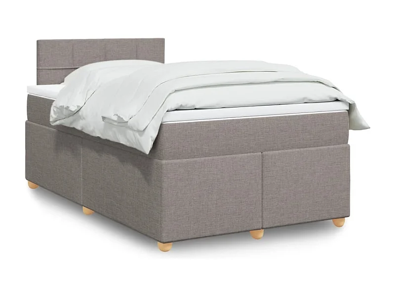 Boxspring met matras stof taupe 120x190 cm