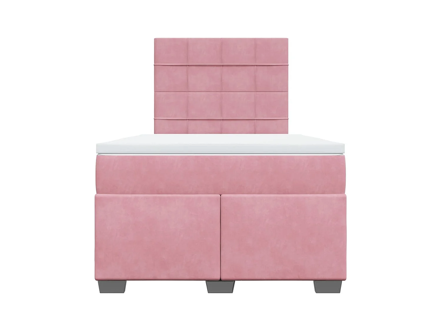 Sommier à lattes de lit avec matelas rose 120x190 cm velours