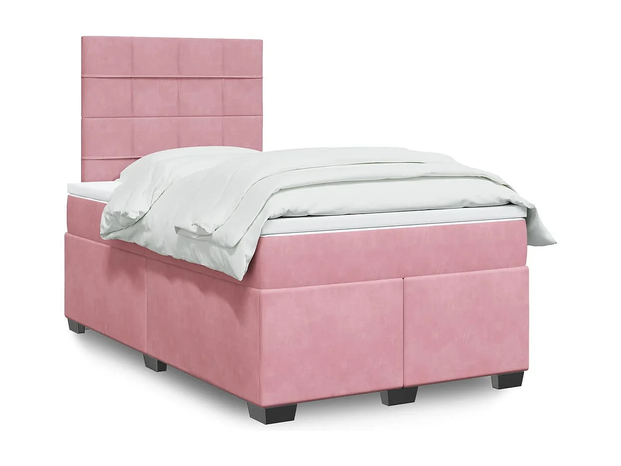 Boxspringbett mit Matratze Rosa 120x190 cm Samt