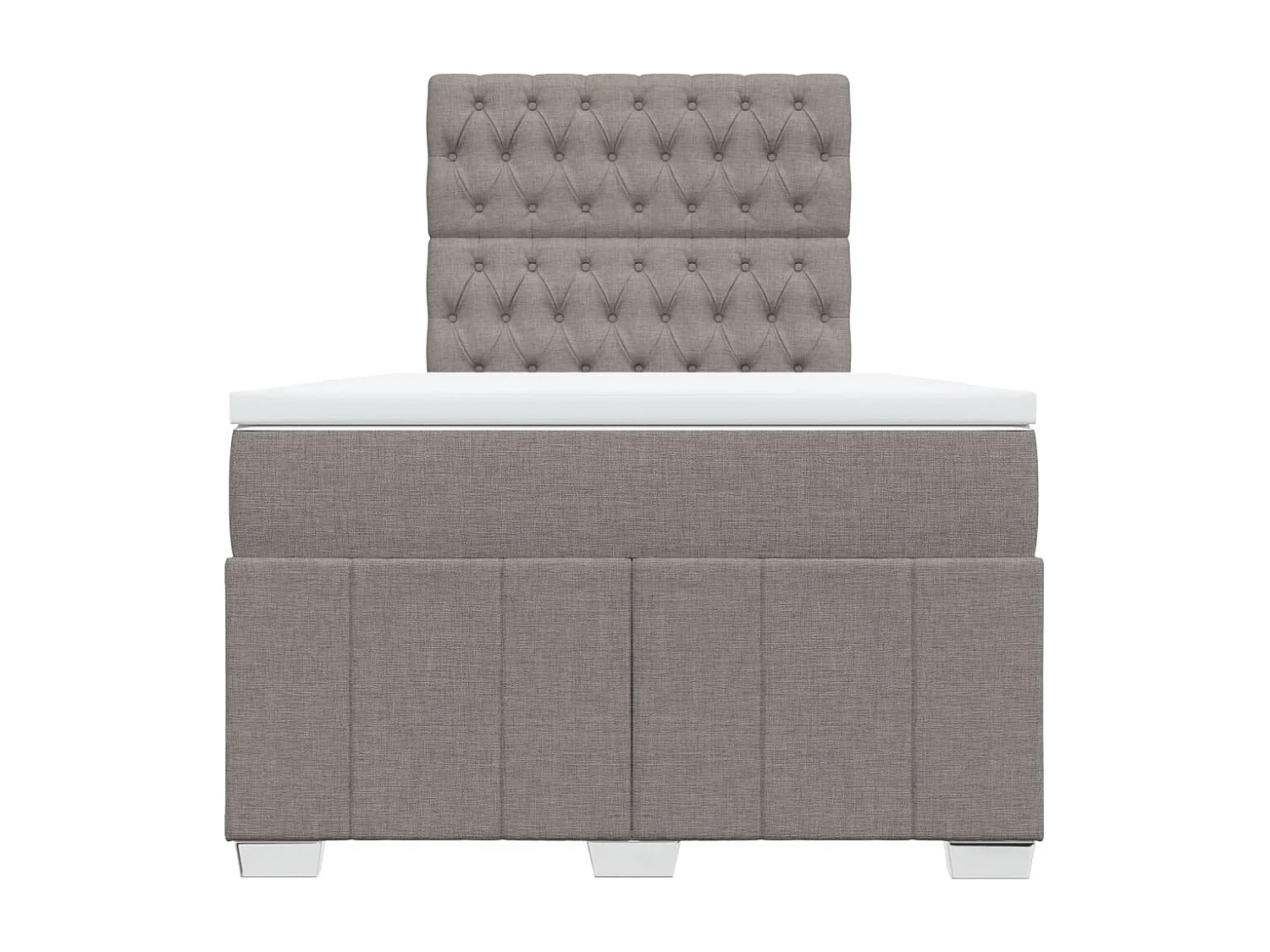 Cama boxspring c/ colchão 120x190cm tecido castanho-acinzentado