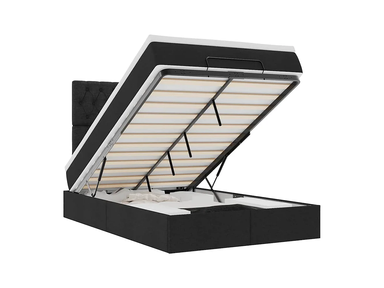 Ottoman bed met matras 120x200cm stof zwart