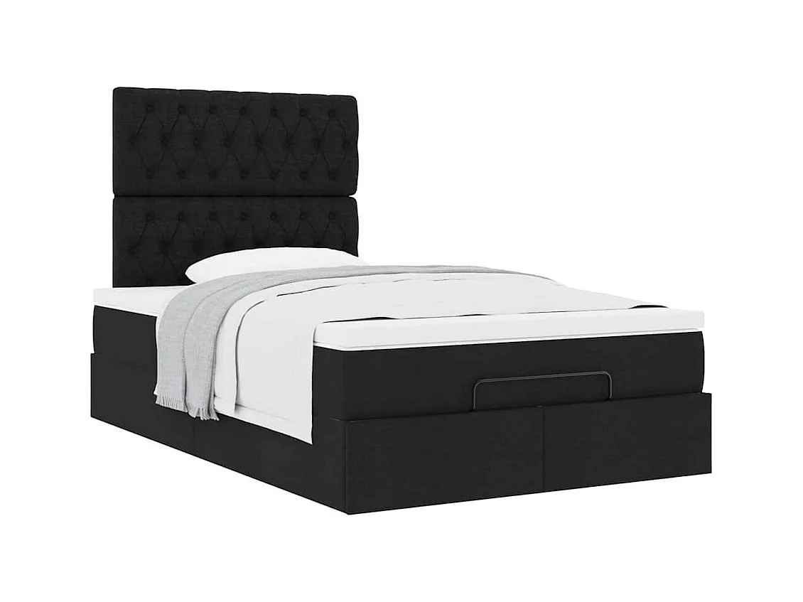 Ottoman bed met matras 120x200cm stof zwart