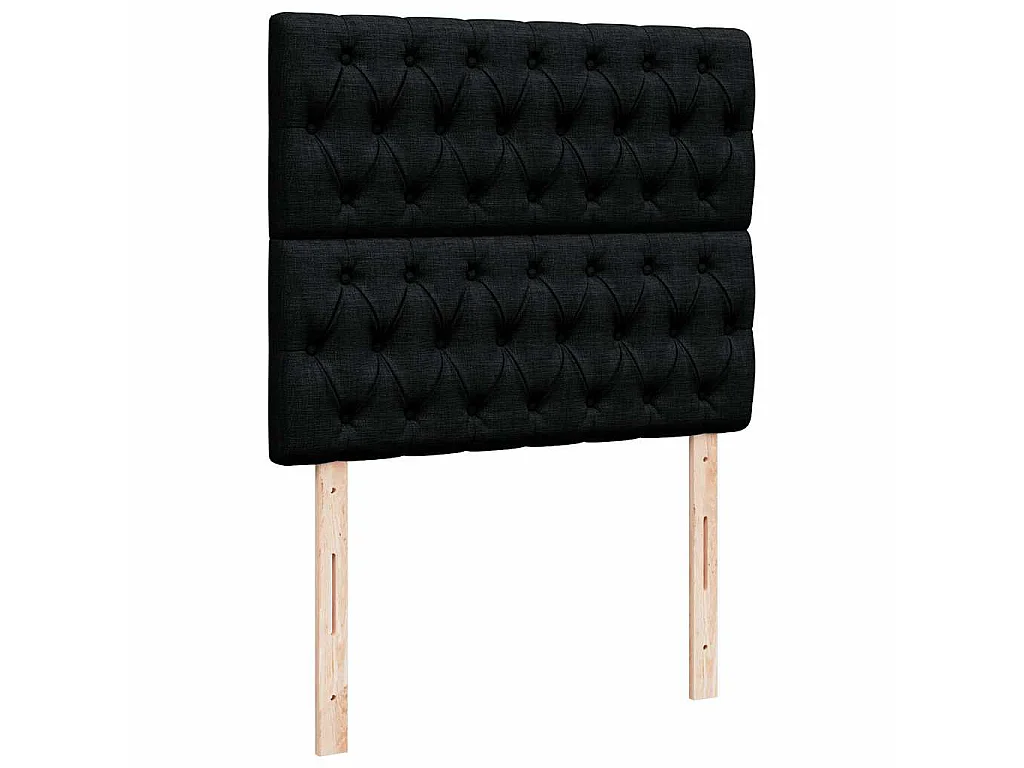 Cadre de lit ottoman avec matelas noir 120x200cm tissu