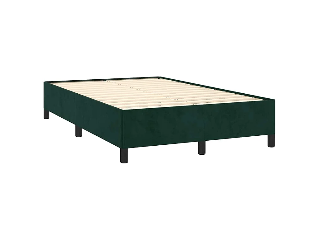 Sommier à lattes de lit avec matelas vert foncé 120x190 cm