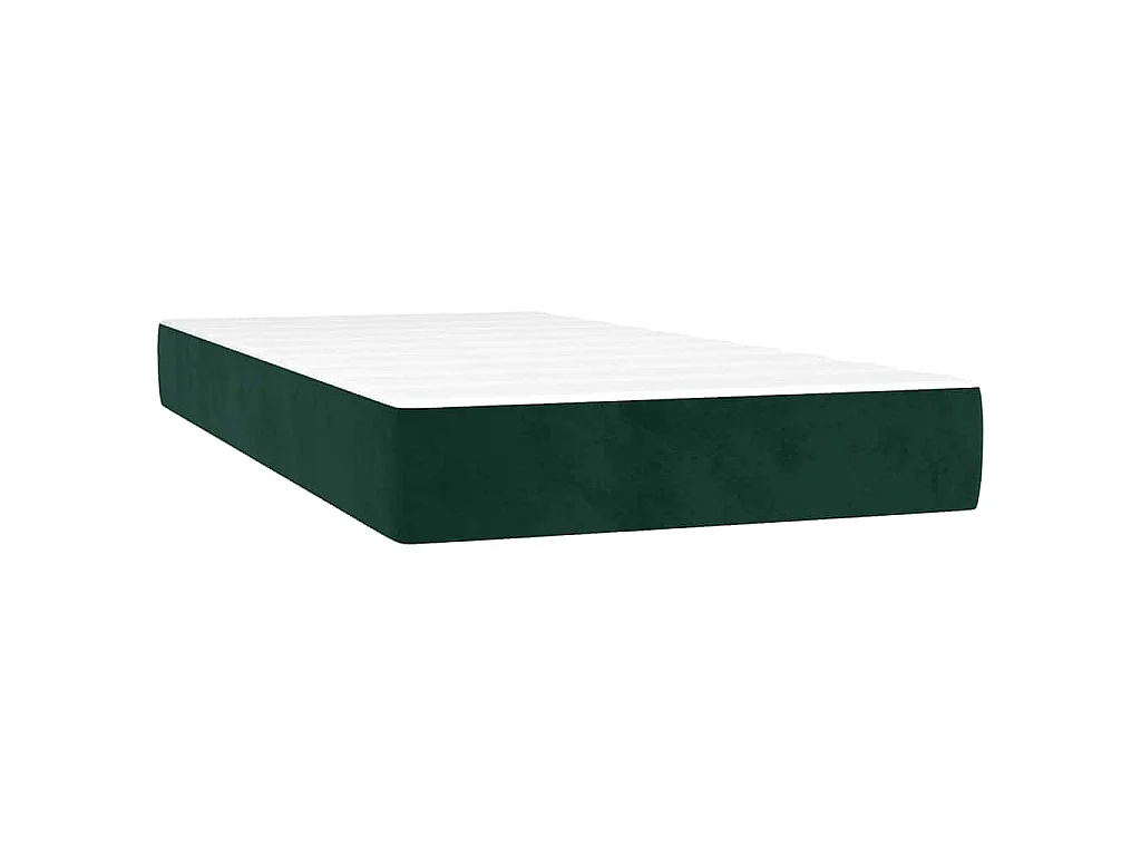 Sommier à lattes de lit avec matelas vert foncé 120x190 cm