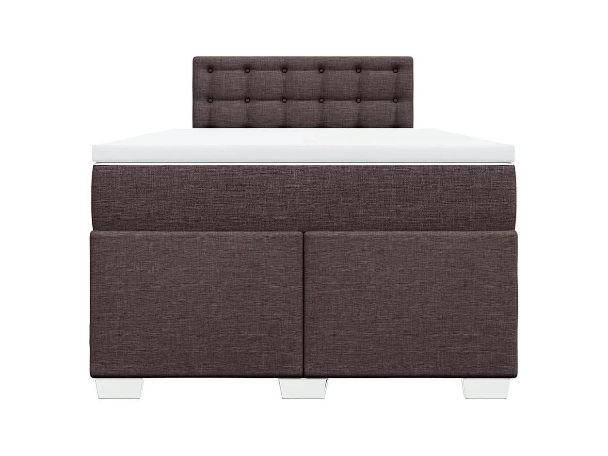Boxspringbett mit Matratze Dunkelbraun 120x200 cm Stoff