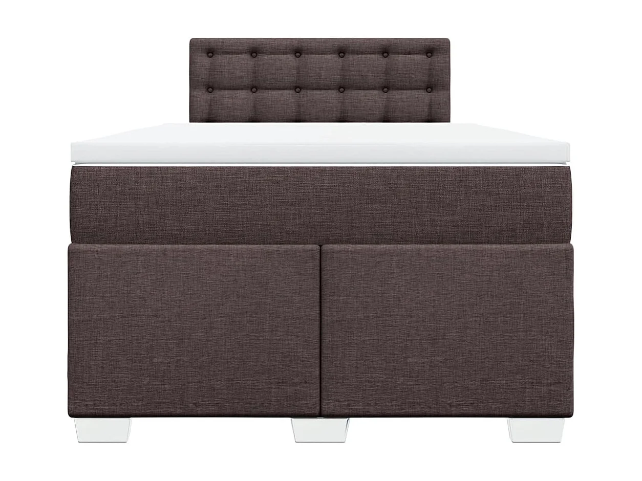 Boxspringbett mit Matratze Dunkelbraun 120x200 cm Stoff