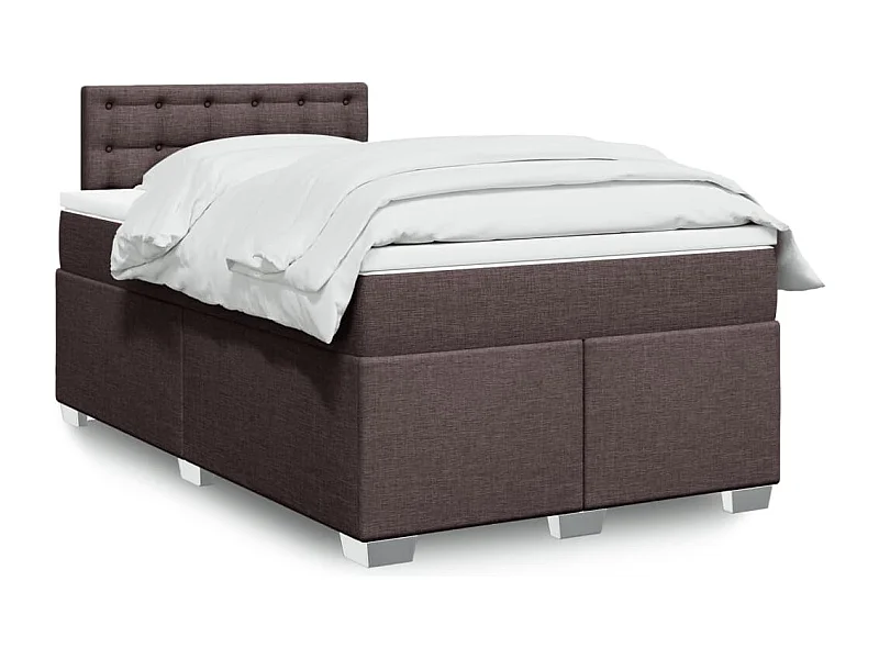 Boxspringbett mit Matratze Dunkelbraun 120x200 cm Stoff