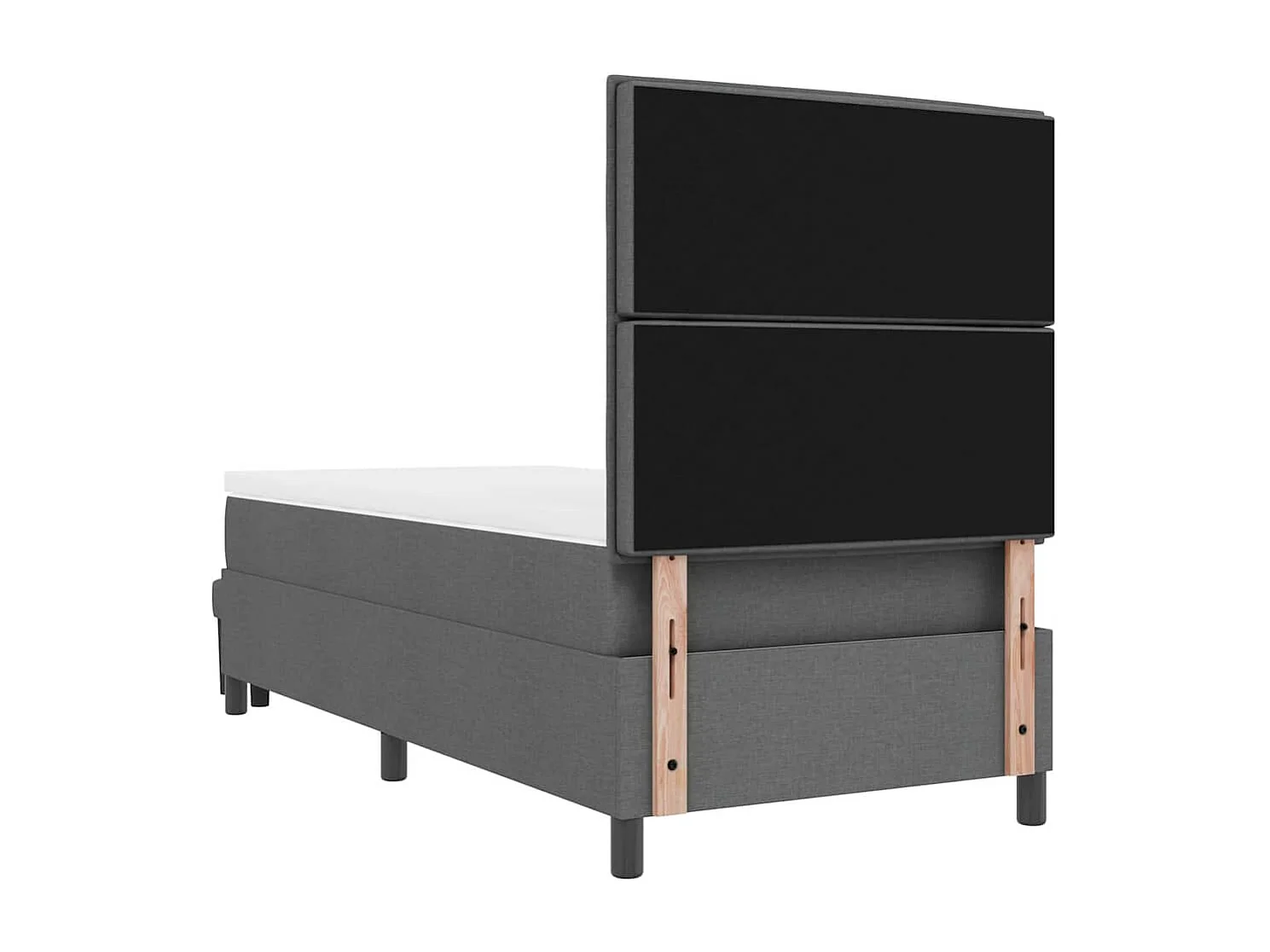 Cama Box Cinza Escuro 100 x 200 cm tecido & Madeira processada