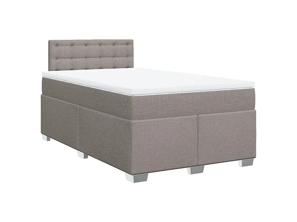 Boxspringbett mit Matratze Taupe 120x200 cm Stoff
