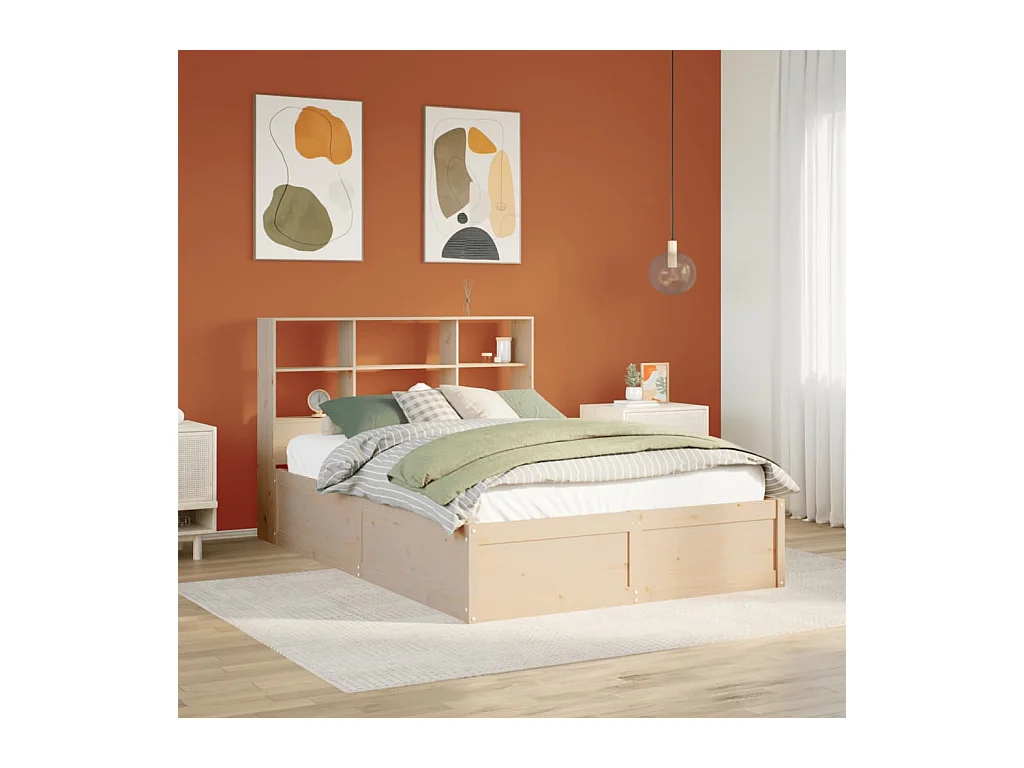 Cadre de lit sans matelas 120x200 cm bois de pin massif