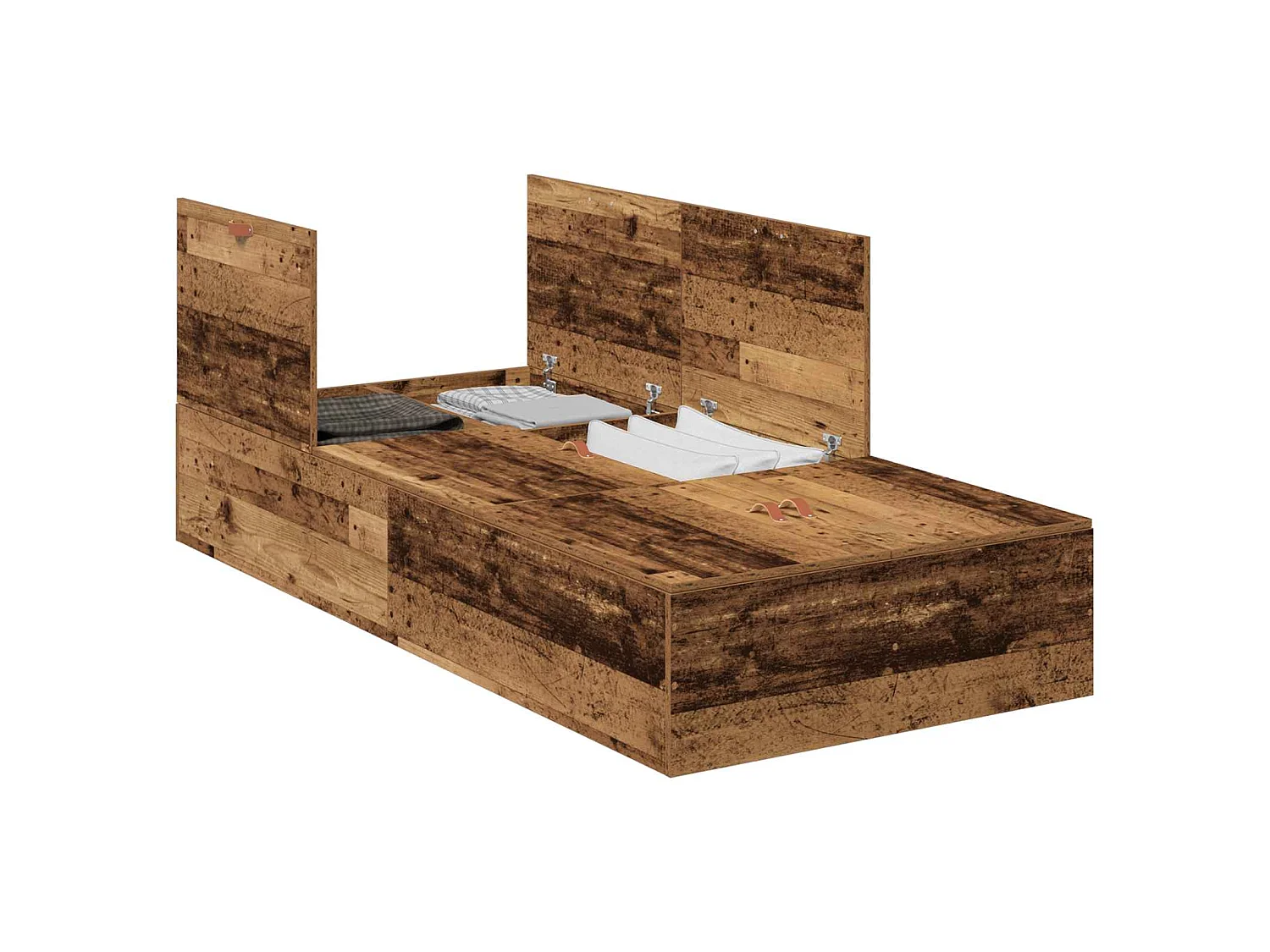 Cadre de lit avec rangement Bois Ancien 100 x 200 cm