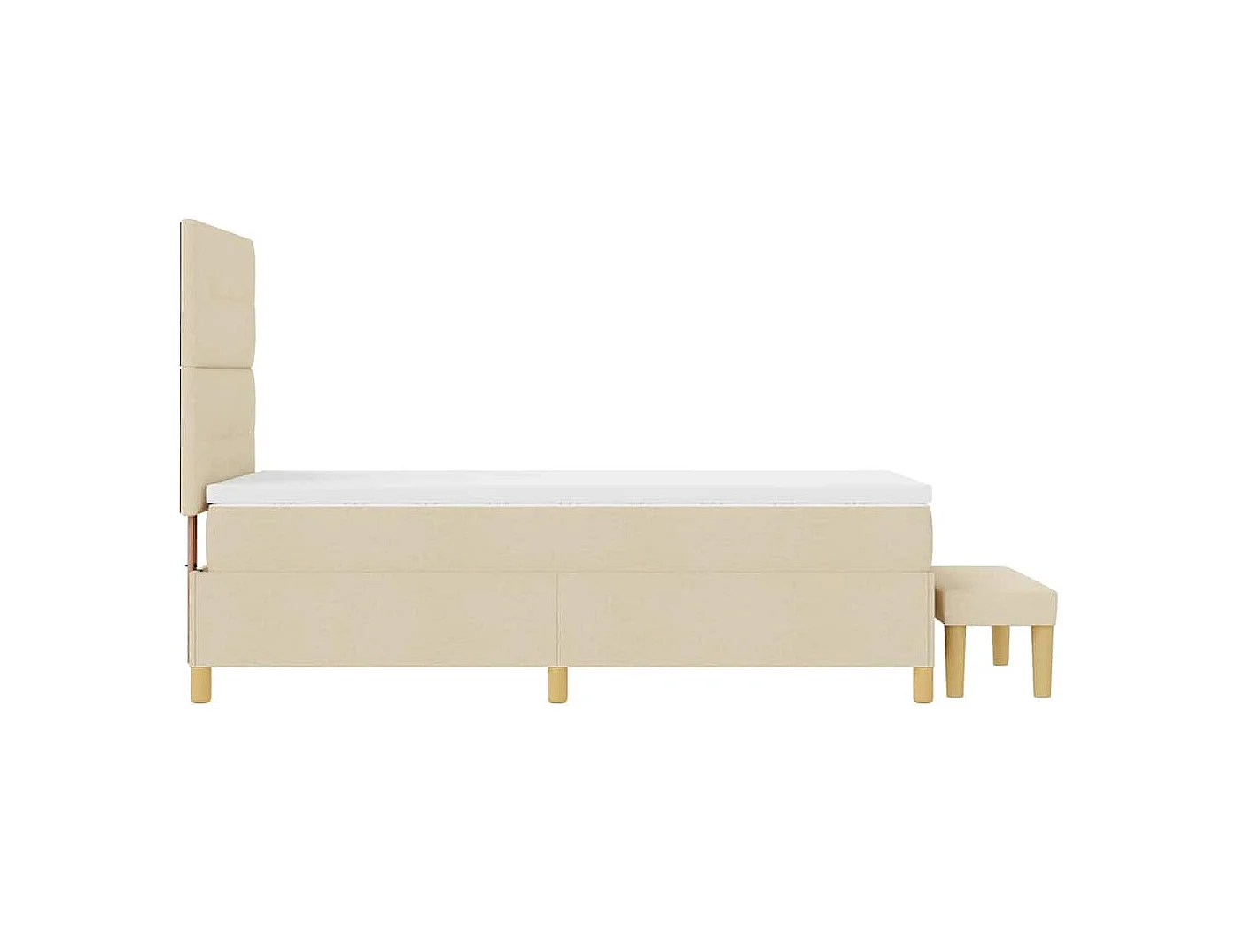 Boxspring bed met matras met hoofdeinde Crème 100 x 200 cm Stof