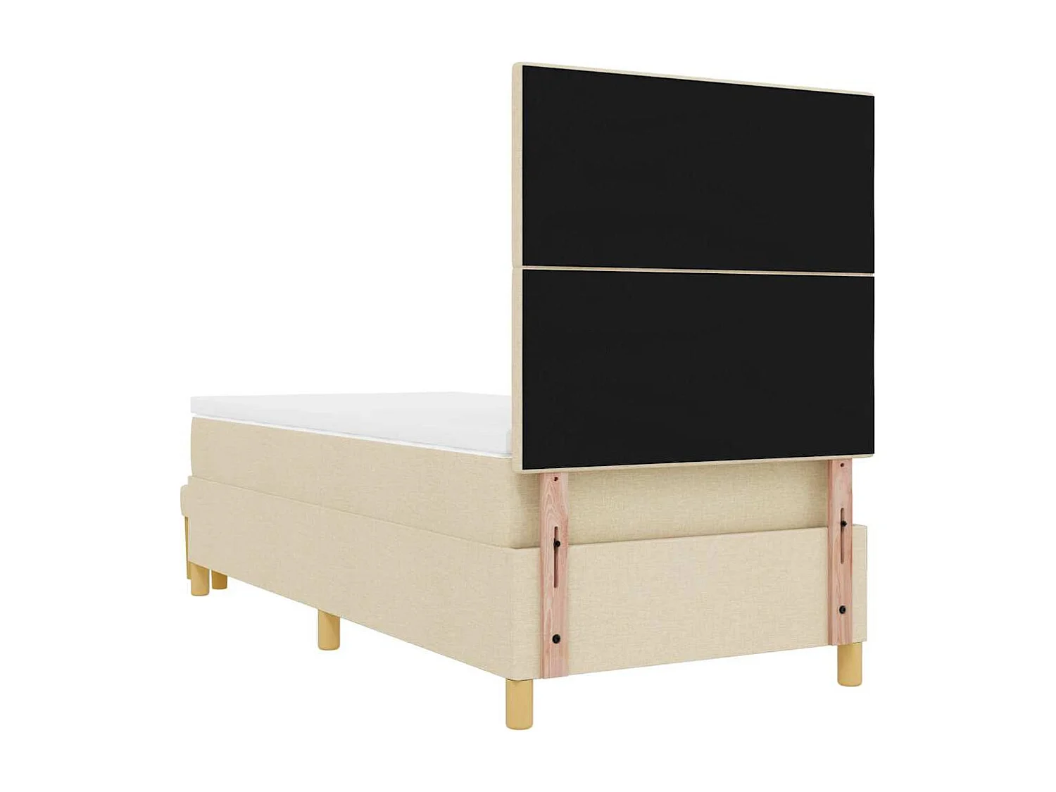 Boxspring bed met matras met hoofdeinde Crème 100 x 200 cm Stof