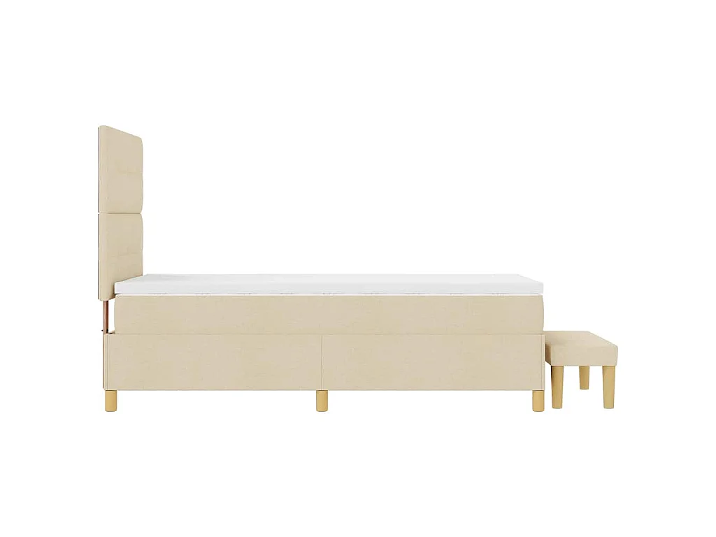 Boxspringbett mit Kopfteil Creme 200 x 100 cm Stoff