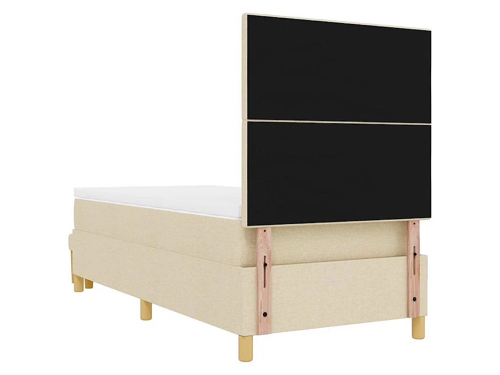 Boxspringbett mit Kopfteil Creme 200 x 100 cm Stoff