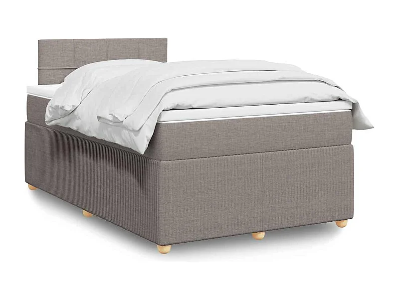 Boxspringbett mit Matratze Taupe 120x200 cm Stoff