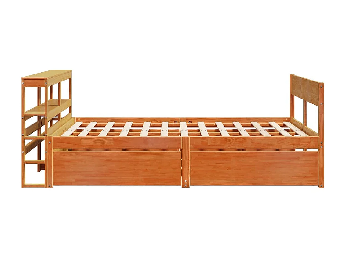 Cama sem colchão 120x190 cm madeira pinho maciça castanho-mel