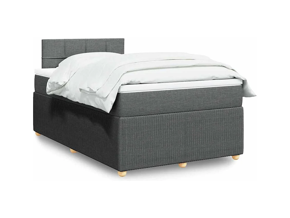 Boxspring met matras stof donkergrijs 120x190 cm