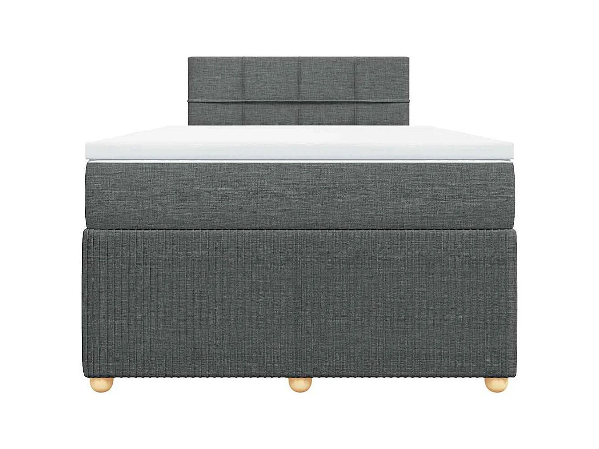 Sommier à lattes de lit avec matelas gris foncé 120x190cm tissu