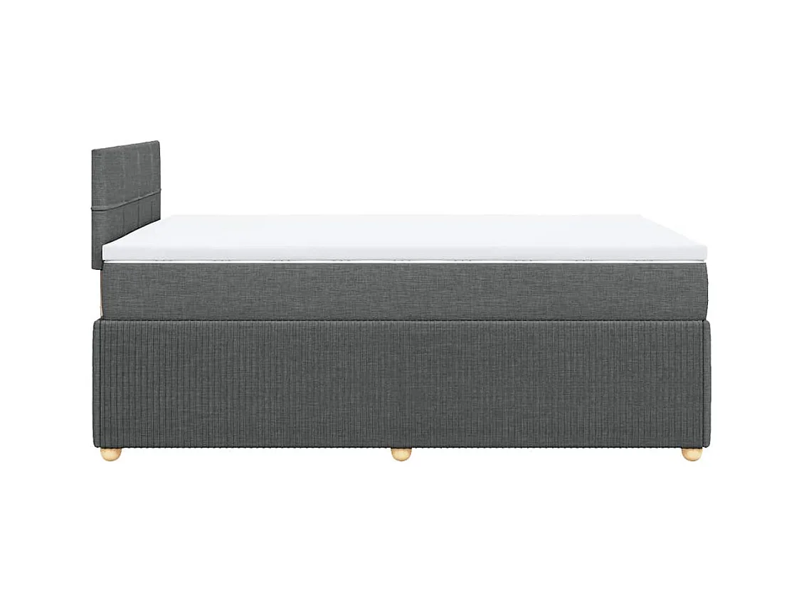 Sommier à lattes de lit avec matelas gris foncé 120x190cm tissu