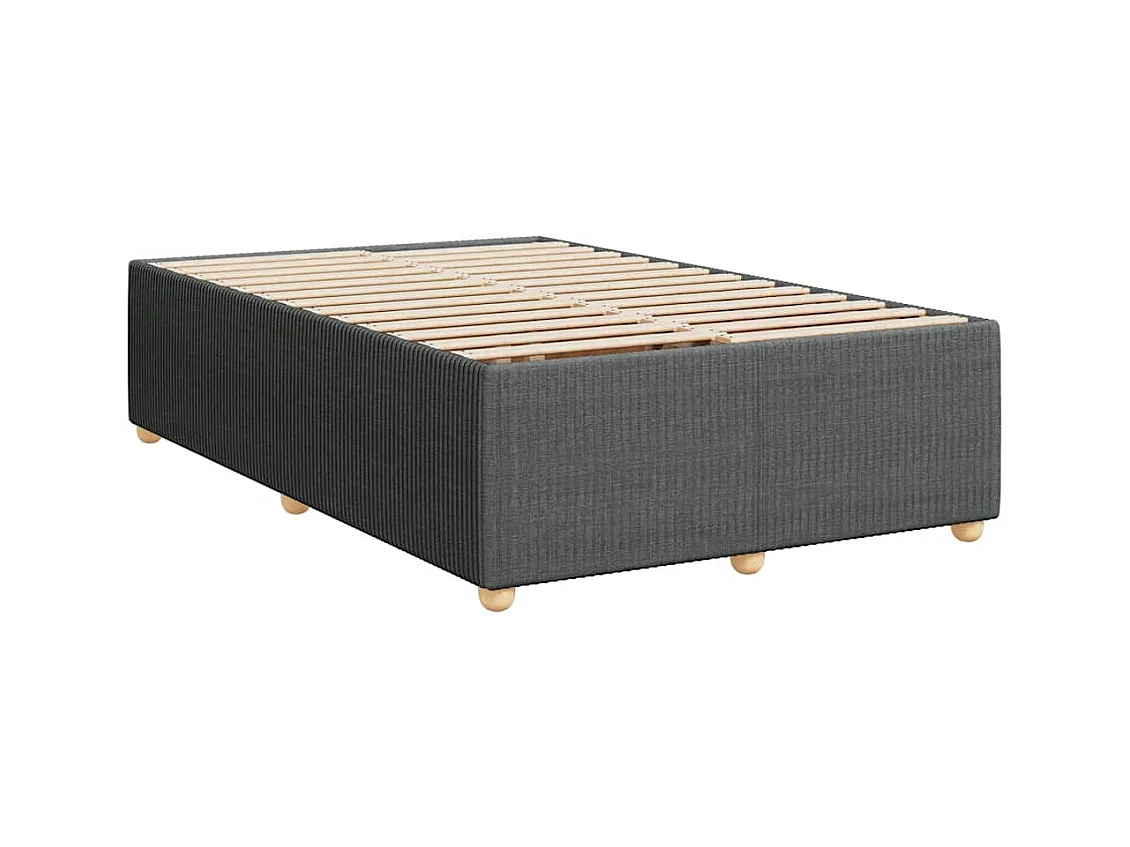 Sommier à lattes de lit avec matelas gris foncé 120x190cm tissu