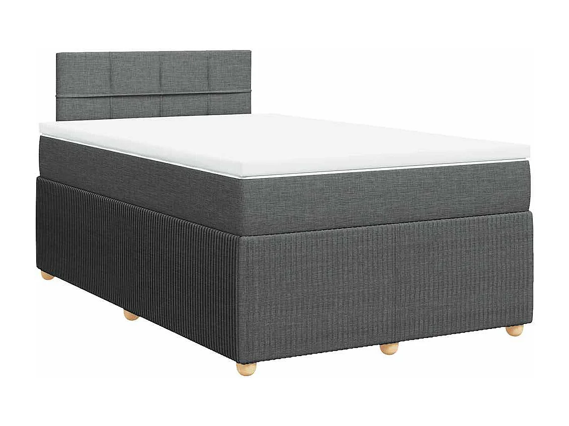 Boxspringbett mit Matratze Dunkelgrau 120x190 cm Stoff