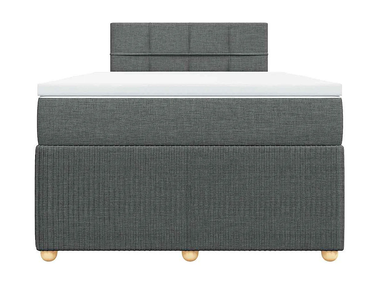 Boxspringbett mit Matratze Dunkelgrau 120x190 cm Stoff