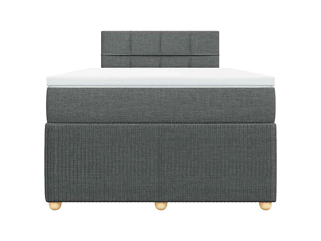 Sommier à lattes de lit avec matelas gris foncé 120x190cm tissu