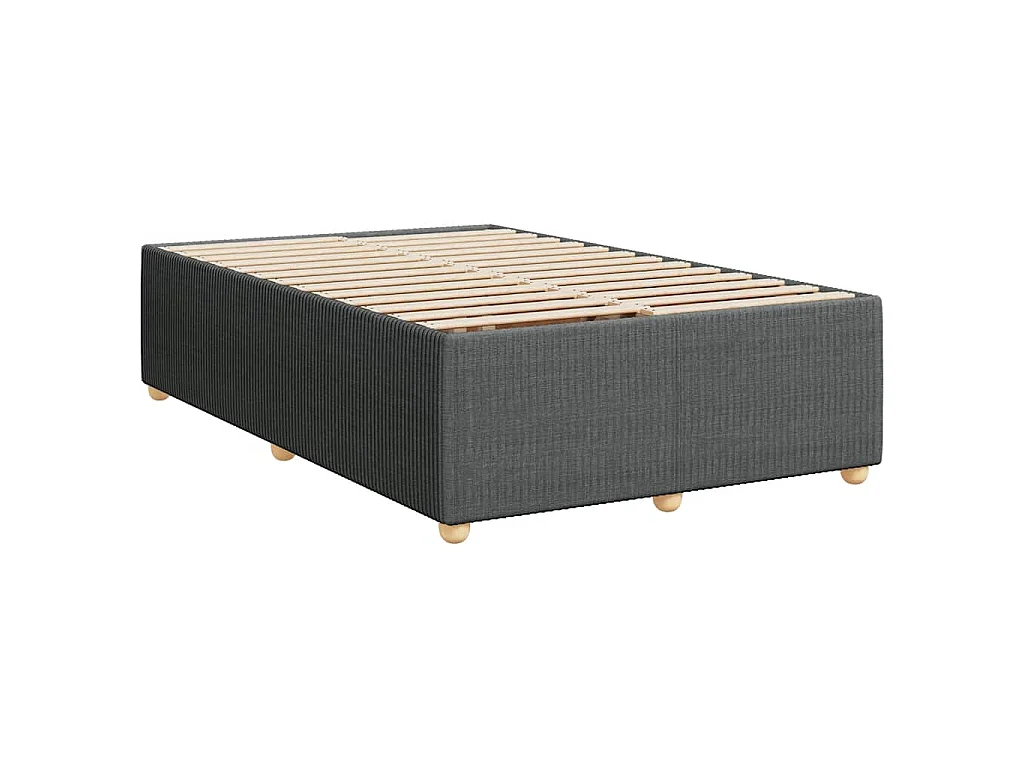 Sommier à lattes de lit avec matelas gris foncé 120x190cm tissu