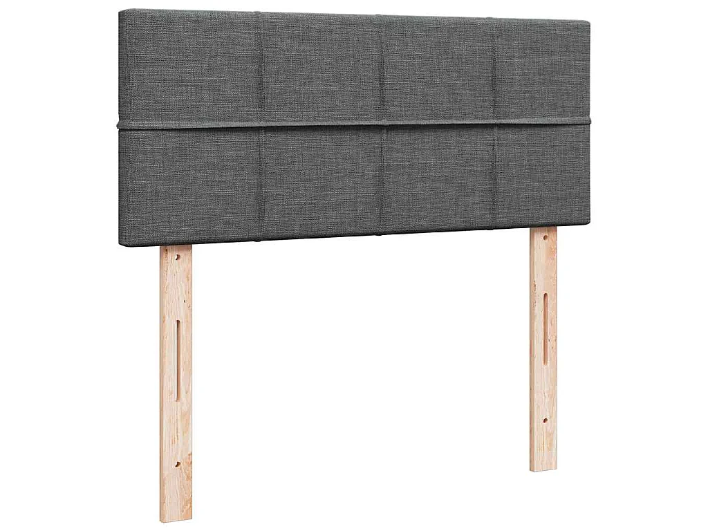 Sommier à lattes de lit avec matelas gris foncé 120x190cm tissu