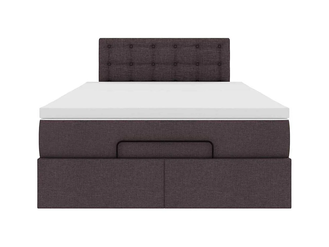 Ottoman-Bett mit Matratze & LEDs Dunkelbraun 120x200 cm Stoff
