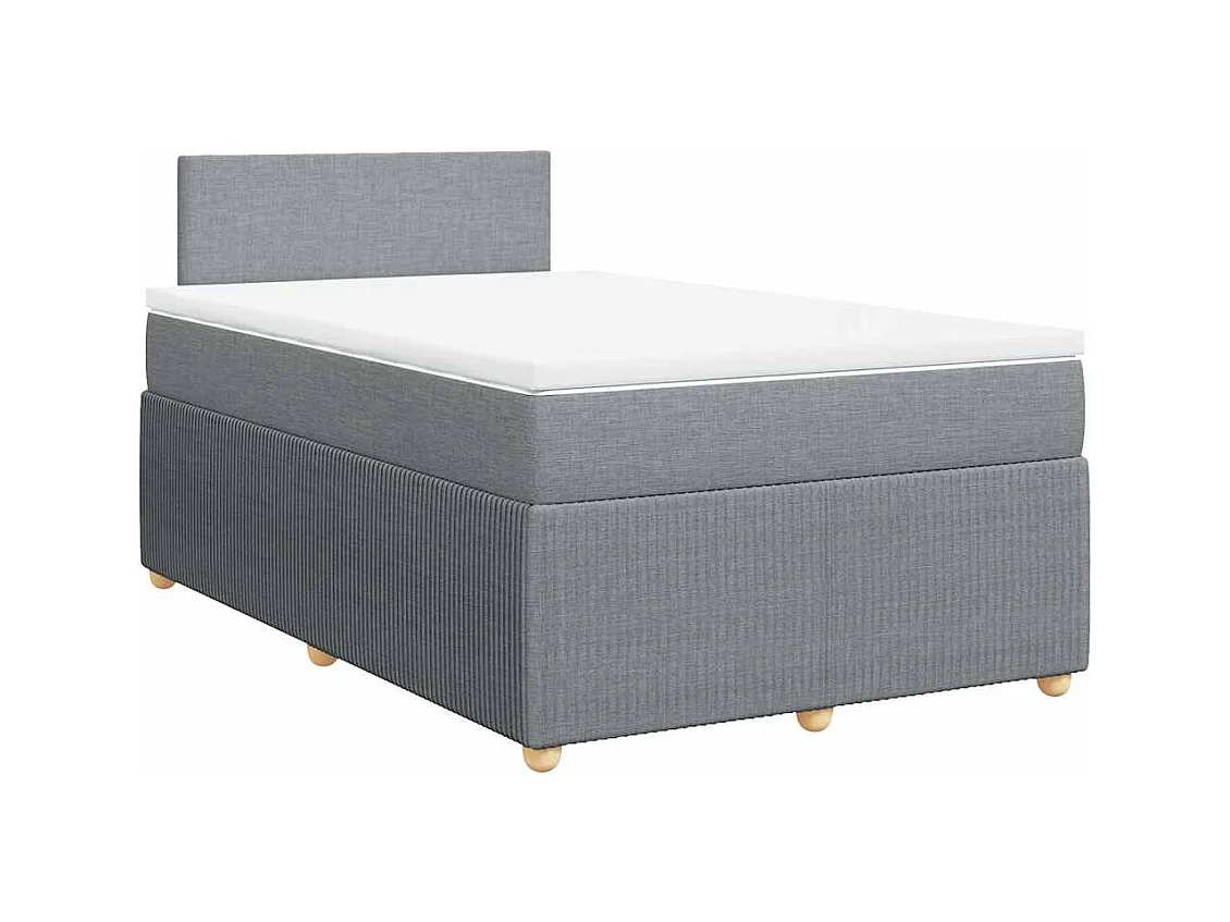 Sommier à lattes de lit et matelas gris clair 120x190 cm tissu