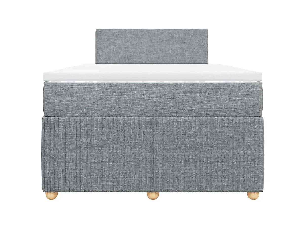 Sommier à lattes de lit et matelas gris clair 120x190 cm tissu