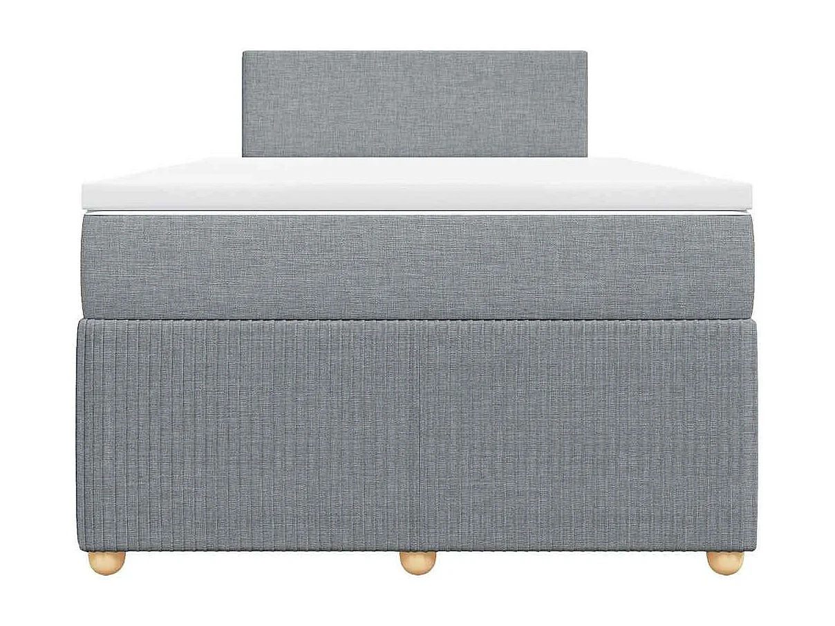 Sommier à lattes de lit et matelas gris clair 120x190 cm tissu