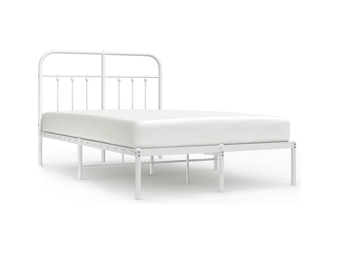 Giroletto con Testiera in Metallo Bianco 120x200 cm