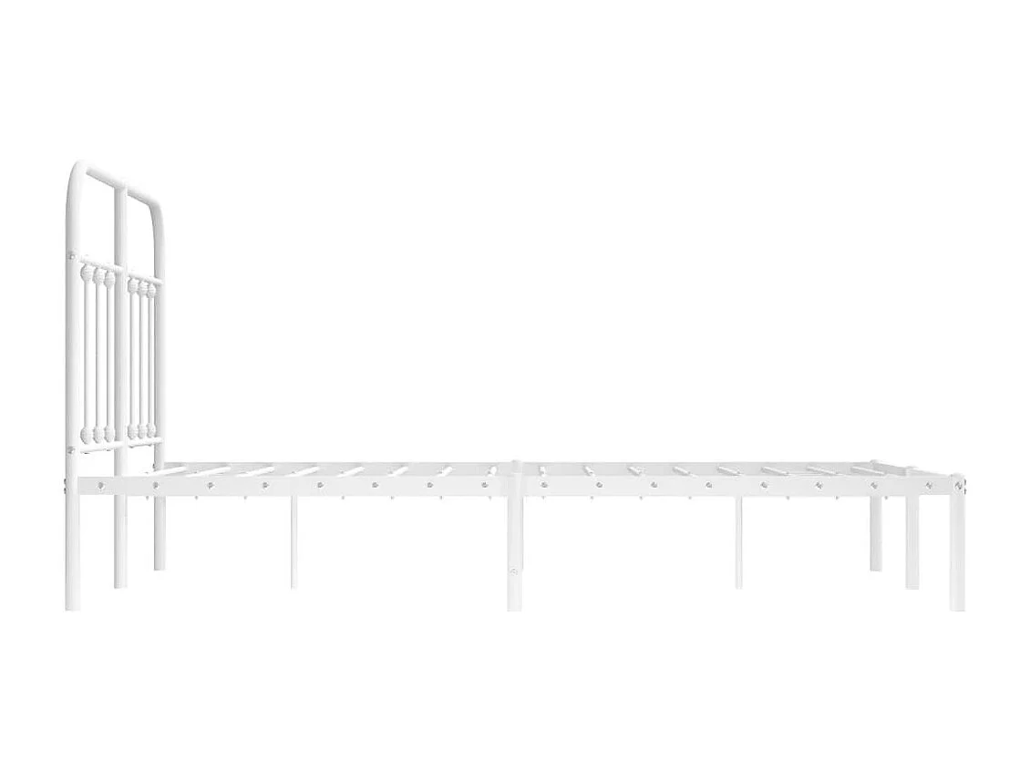 Giroletto con Testiera in Metallo Bianco 120x200 cm