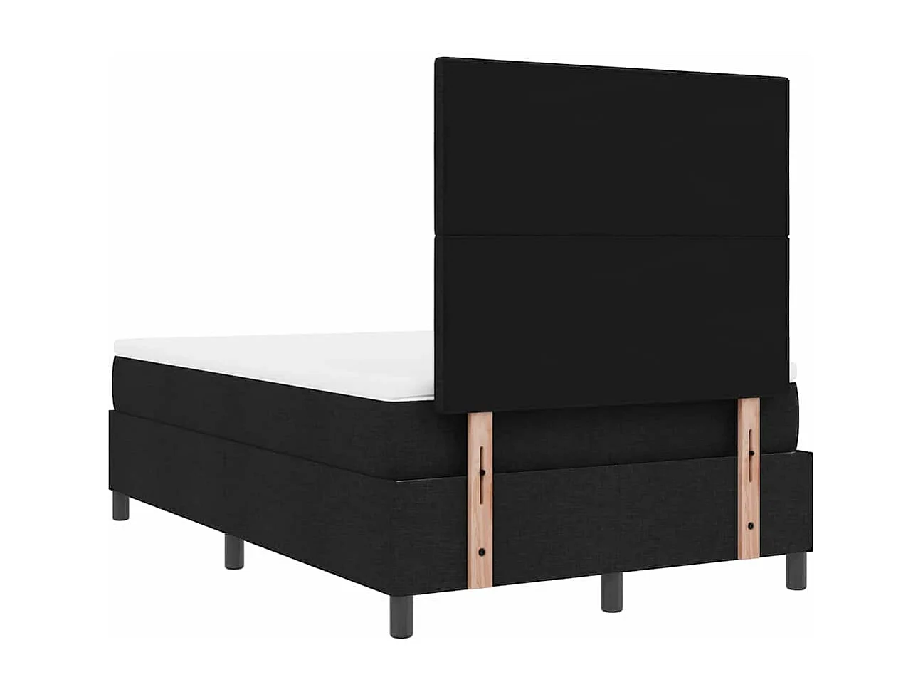 Lit à ressorts avec matelas Noir 120 x 200 cm tissu
