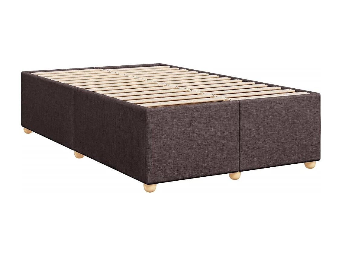 Cama box spring con colchón tela marrón oscuro 120x190 cm