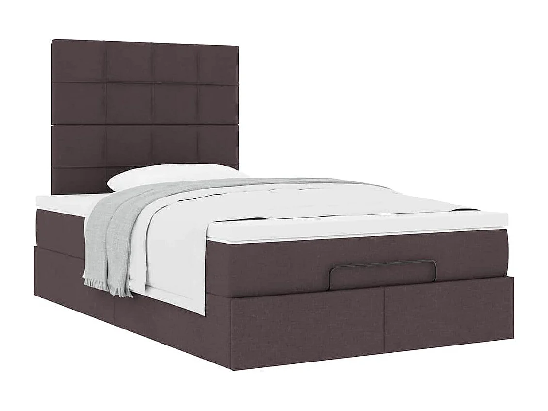 Ottoman bed met matras 120x200cm stof donkerbruin
