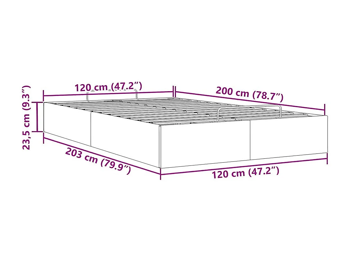 Ottoman-Bett ohne Matratze Dunkelgrün 120x200 cm Samt