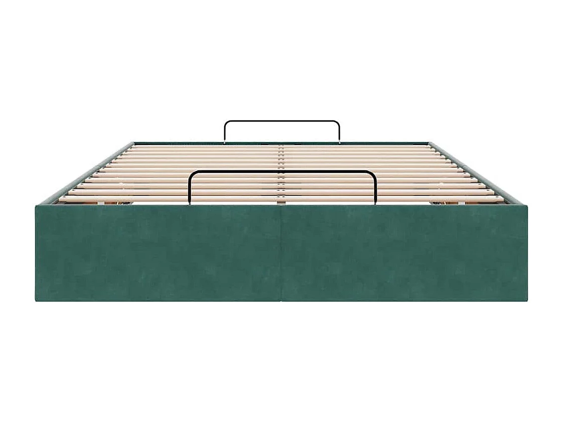 Ottoman-Bett ohne Matratze Dunkelgrün 120x200 cm Samt
